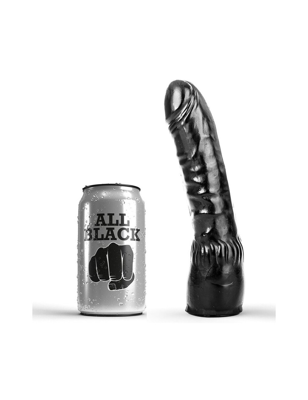 ALL BLACK DILDO NEGRO REALISTICO 20CM