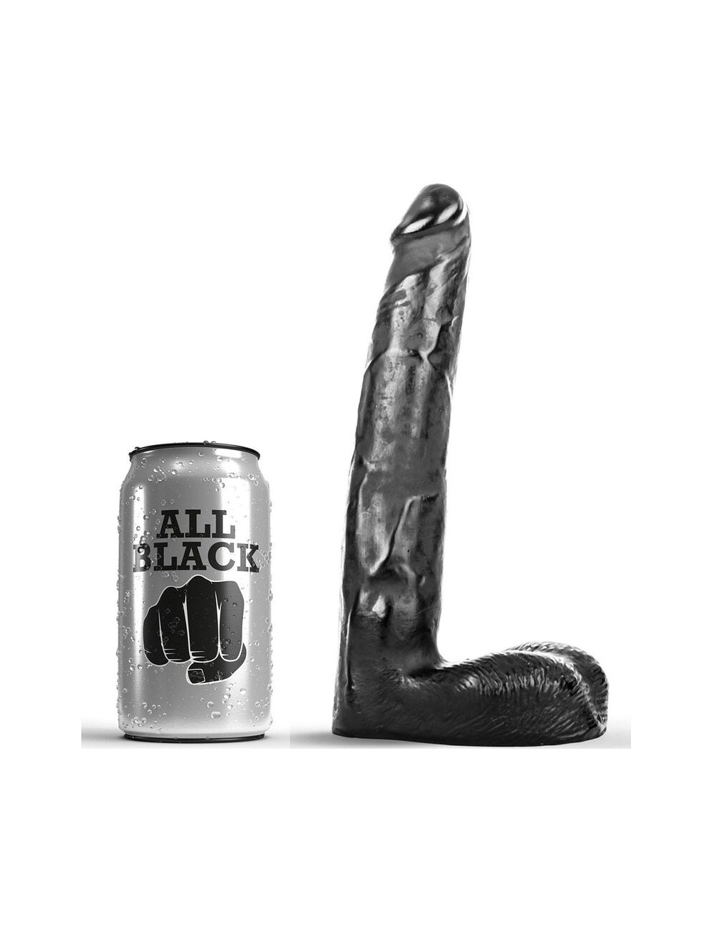ALL BLACK DILDO REALISTICO 21CM