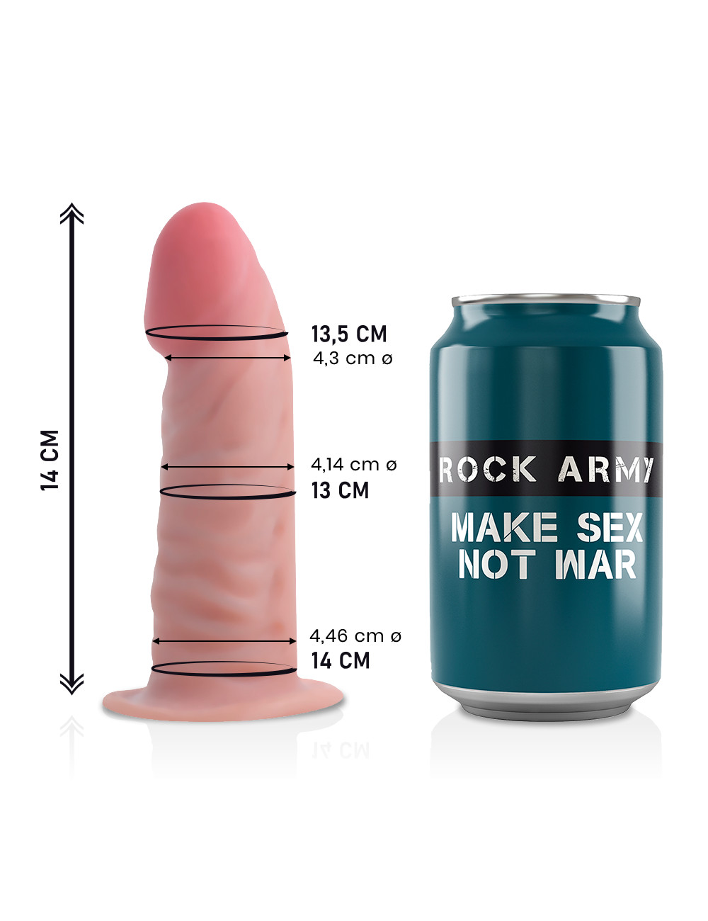 ROCKARMY DUAL DENSITY TIGER DILDO REALISTA 14CM