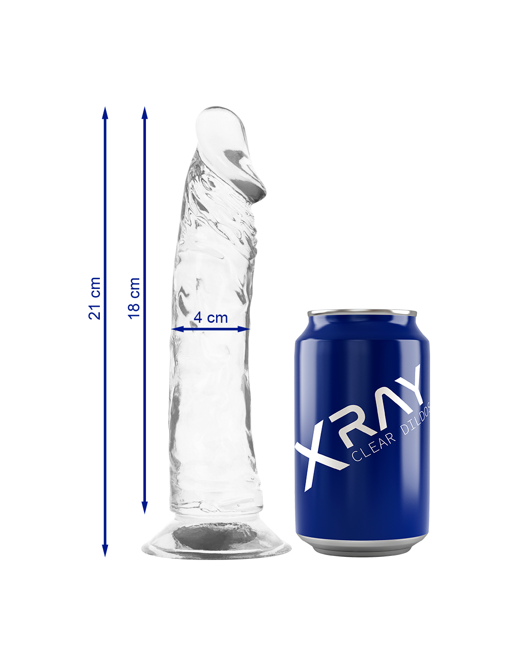 XRAY CLEAR DILDO TRANSPARENTE 21CM X 4CM