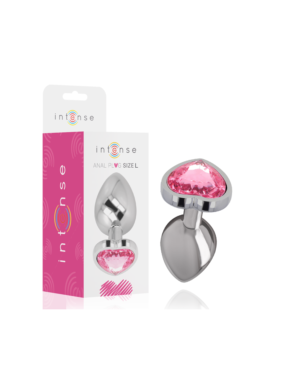 INTENSE - PLUG ANAL METAL ALUMINIO CORAZÓN ROSA TALLA L