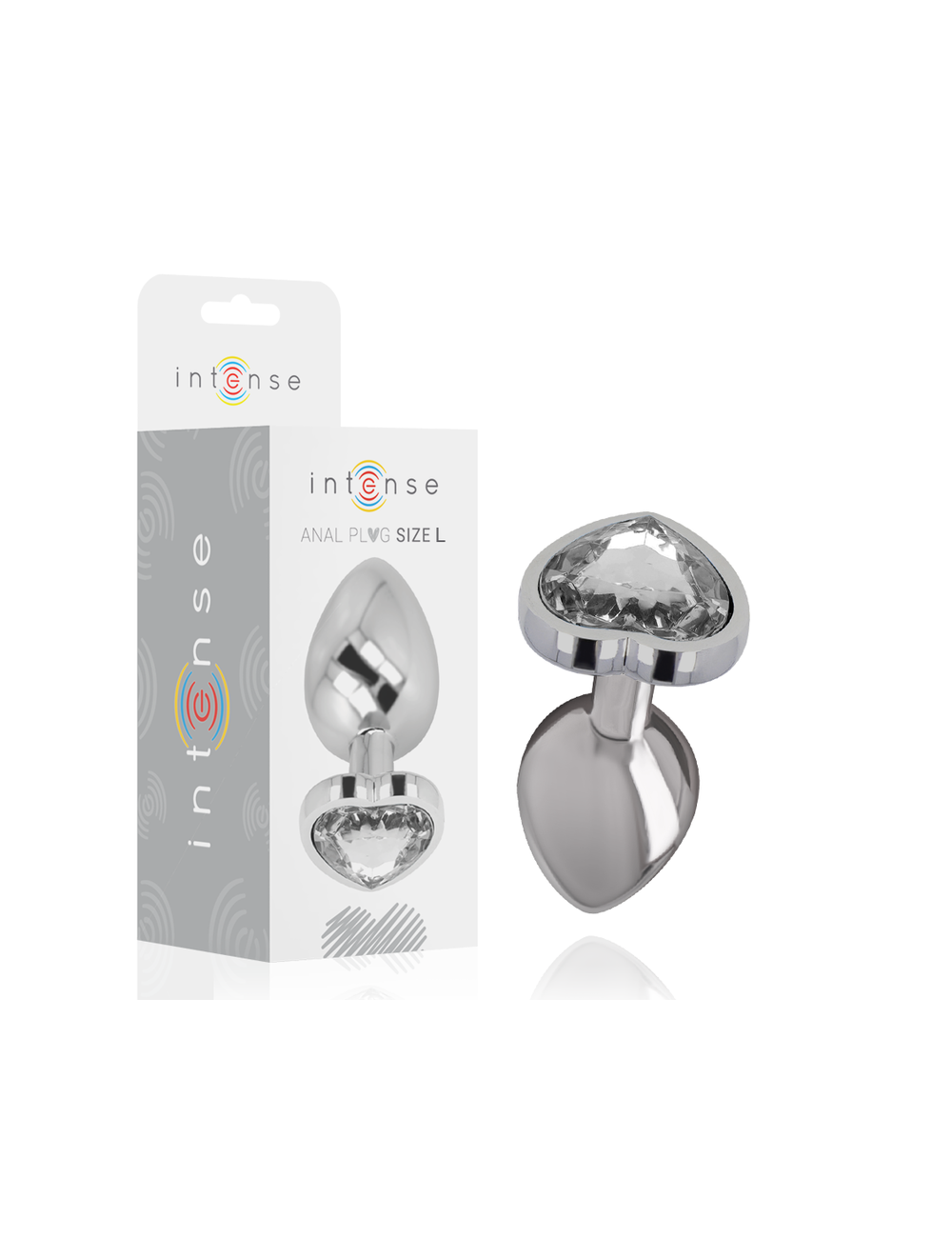 INTENSE - PLUG ANAL METAL ALUMINIO CORAZÓN BLANCO TALLA L