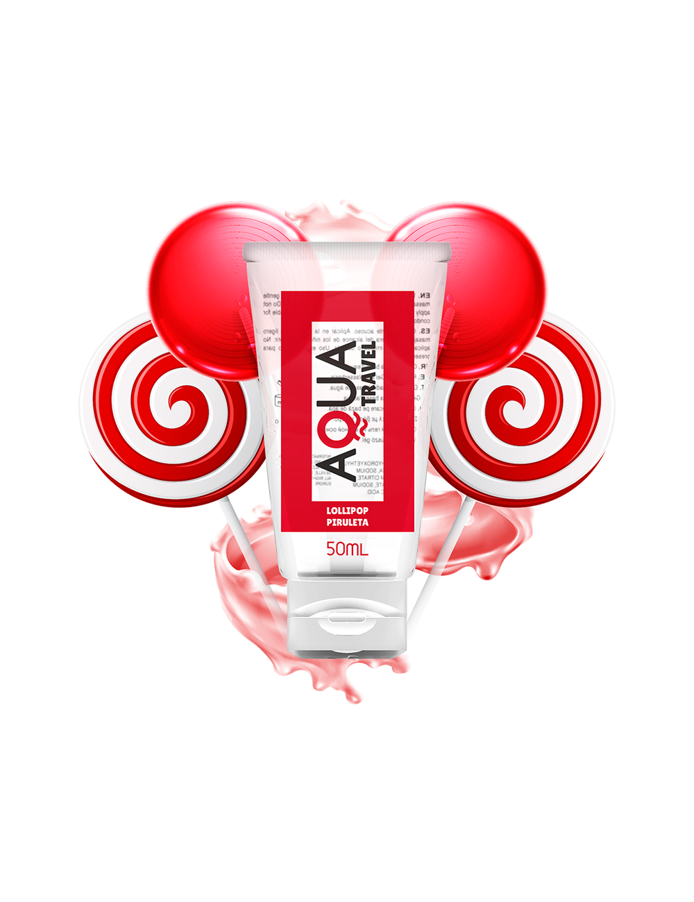 AQUA TRAVEL LUBRICANTE BASE AGUA SABOR PIRULETA - 50 ML