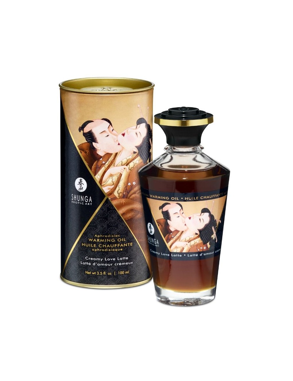 SHUNGA ACEITE MASAJE EFECTO CALOR SABOR CREAMY LOVE LATTE 100 ML