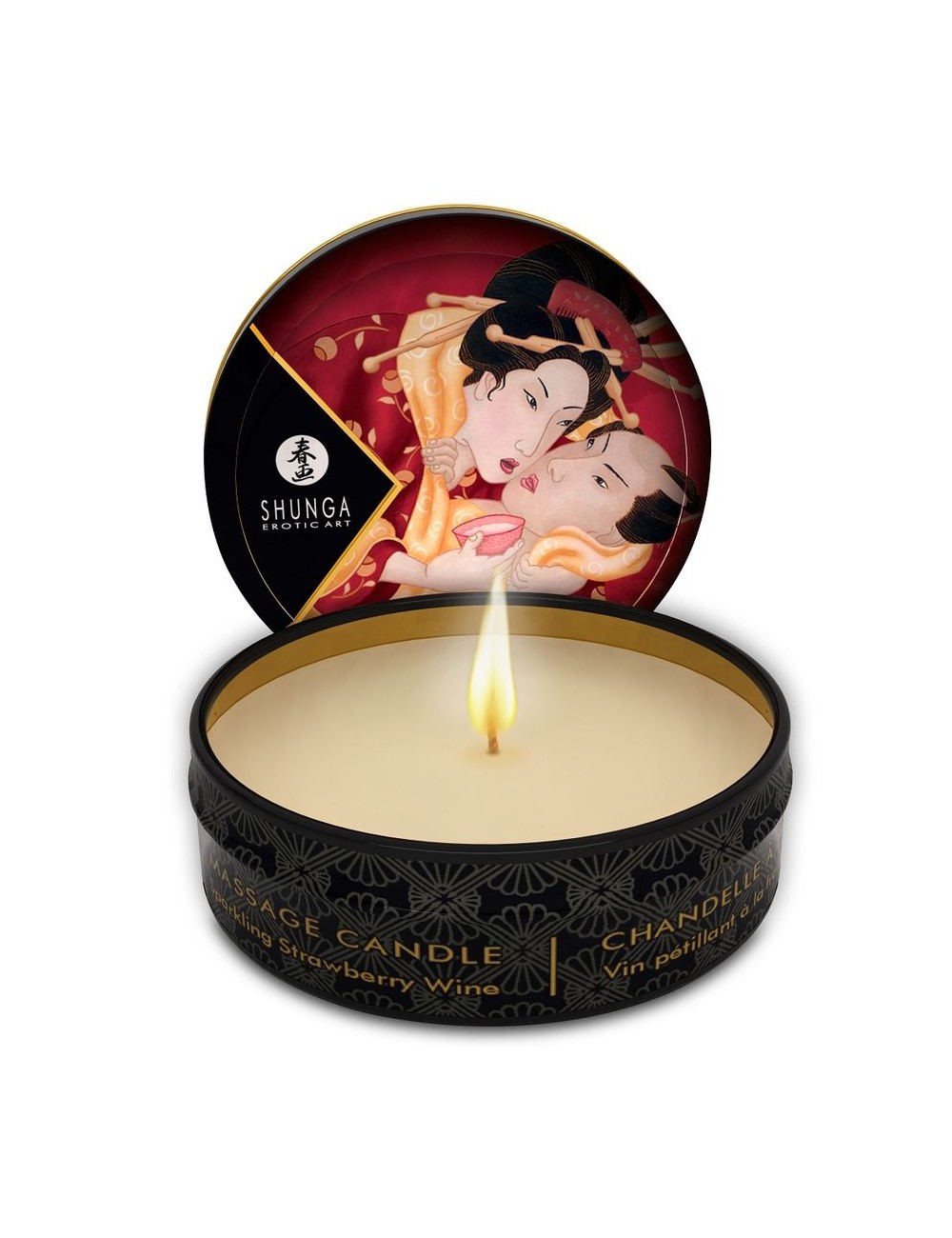 SHUNGA MINI CARESS BY CANDELIGHT VELA MASAJE FRESAS Y CAVA 30ML