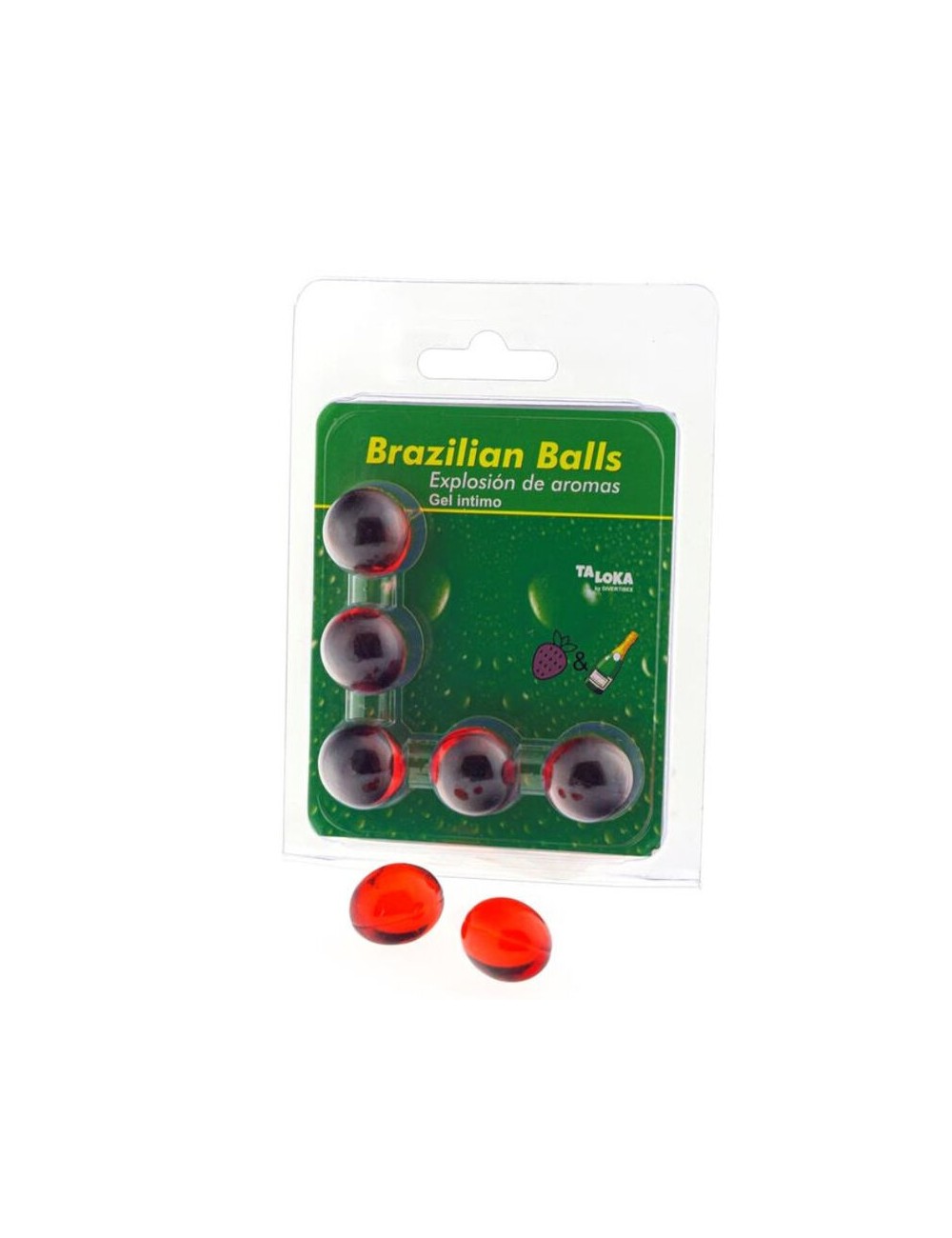 TALOKA - BRAZILIAN BALLS GEL ÍNTIMO FRESAS & CHAMPÁN 5 BOLAS