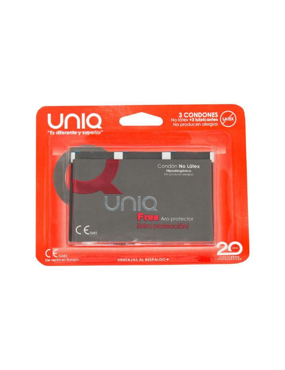 UNIQ FREE PRESERVATIVOS CON ARO PROTECTOR SIN LATEX 3 UNIDADES UNIQ FREE PRESERVATIVOS CON ARO PROTECTOR SIN LATEX 3 UNIDADES