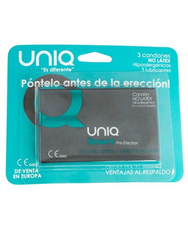 UNIQ SMART PRESERVATIVOS PRE-ERECCIÓN SIN LATEX 3 UNIDADES