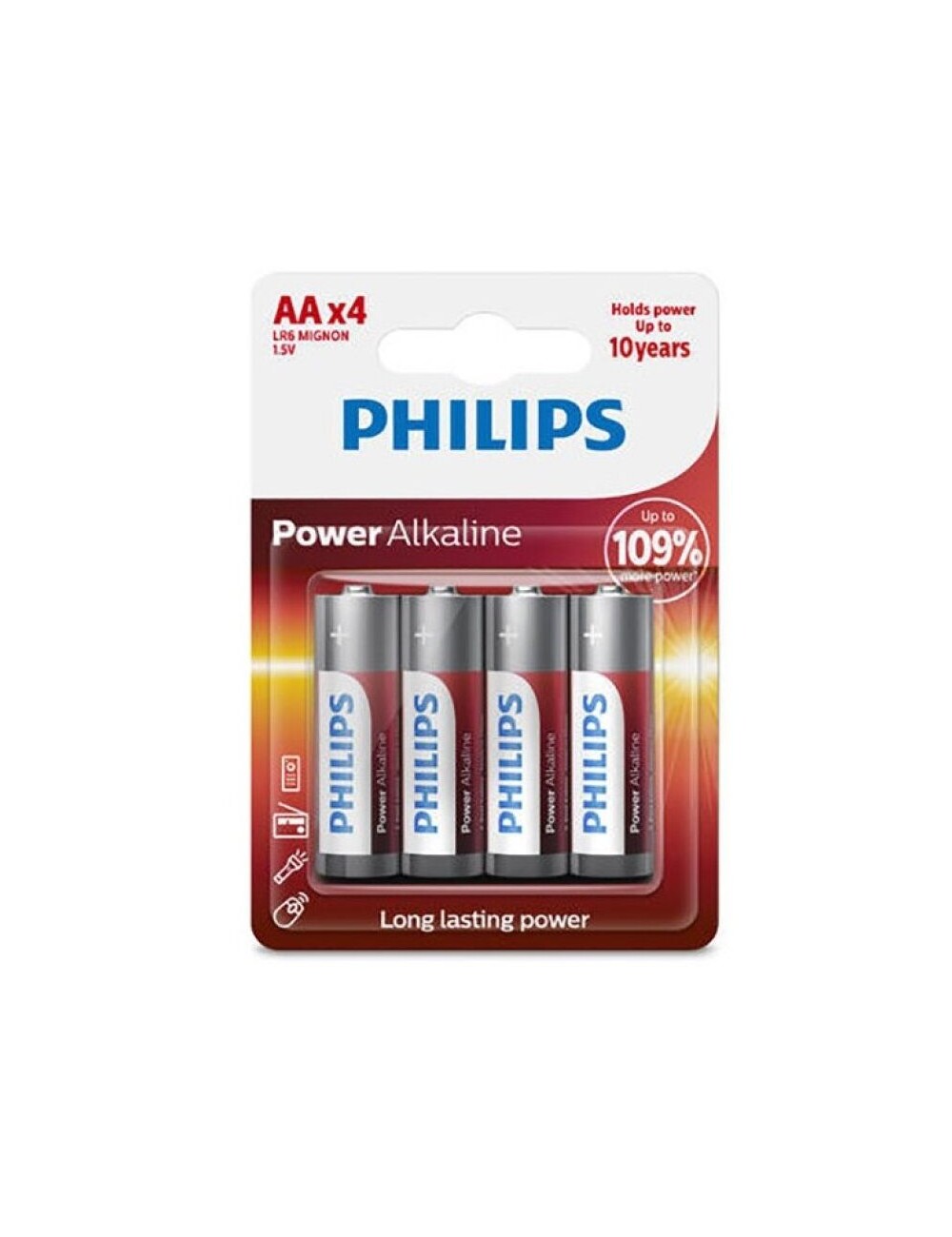 PHILIPS POWER ALKALINE PILA AA LR6 BLISTER*4