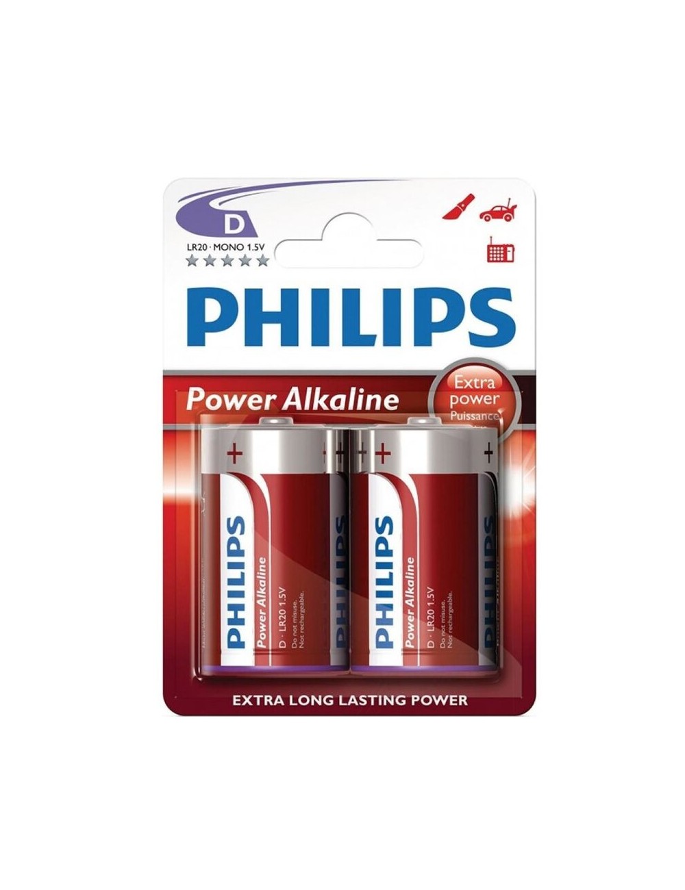 PHILIPS POWER ALKALINE PILA D LR20 BLISTER*2