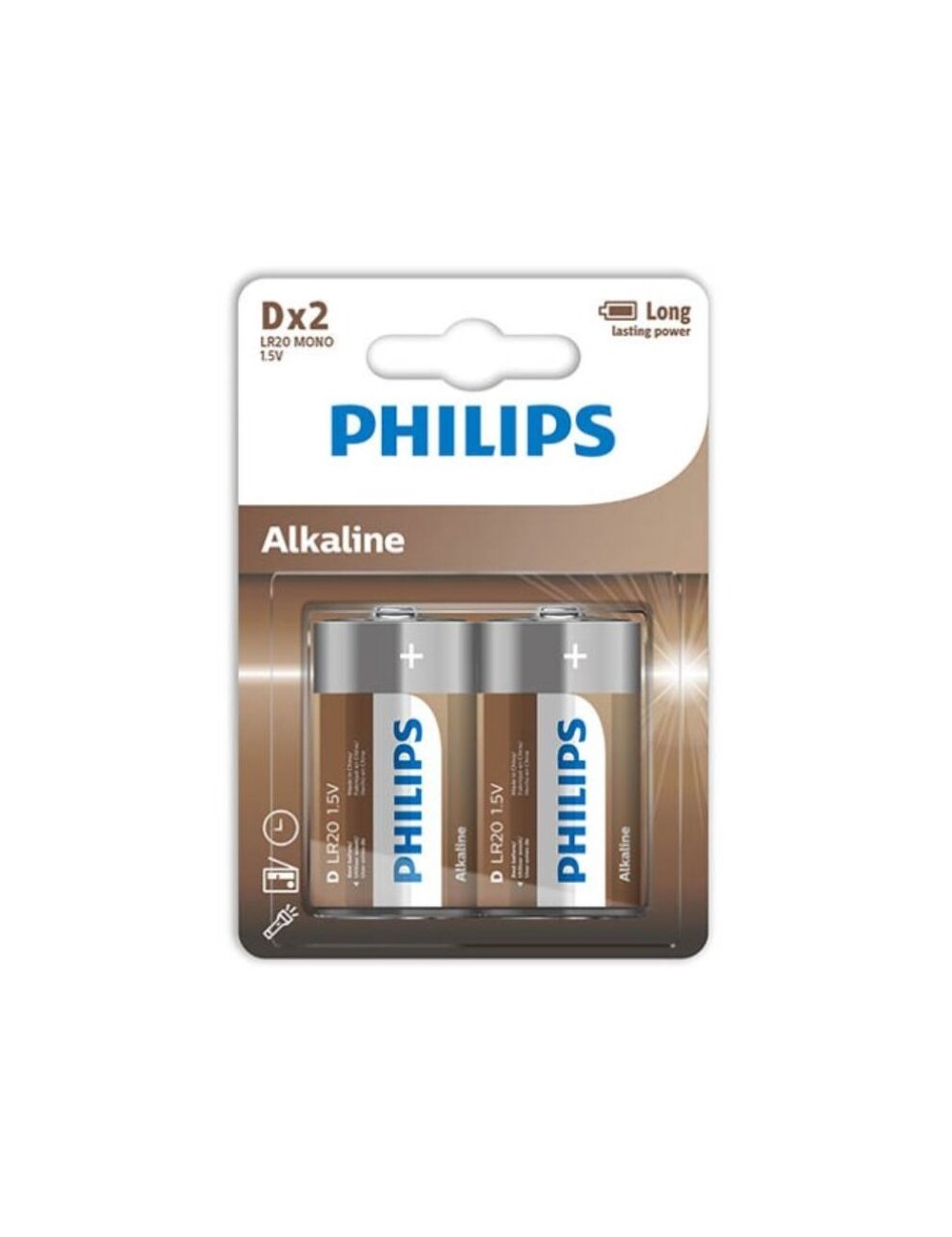 PHILIPS ALKALINE PILA D LR20 BLISTER*2