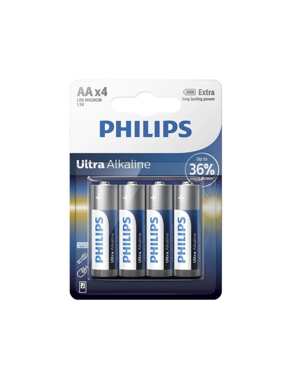 PHILIPS ULTRA ALKALINE PILA AA LR6 BLISTER*4 PHILIPS ULTRA ALKALINE PILA AA LR6 BLISTER*4
