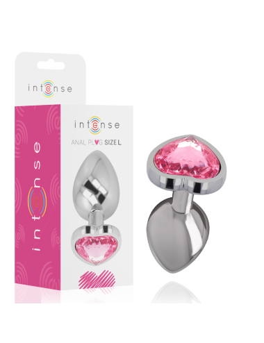 INTENSE - PLUG ANAL METAL ALUMINIO CORAZÓN ROSA TALLA L