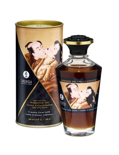 SHUNGA ACEITE MASAJE EFECTO CALOR SABOR CREAMY LOVE LATTE 100 ML