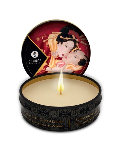 SHUNGA MINI CARESS BY CANDELIGHT VELA MASAJE FRESAS Y CAVA 30ML