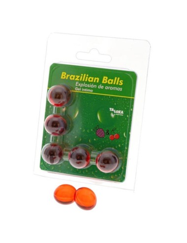 TALOKA - BRAZILIAN BALLS GEL ÍNTIMO FRESA & CEREZA 5 BOLAS