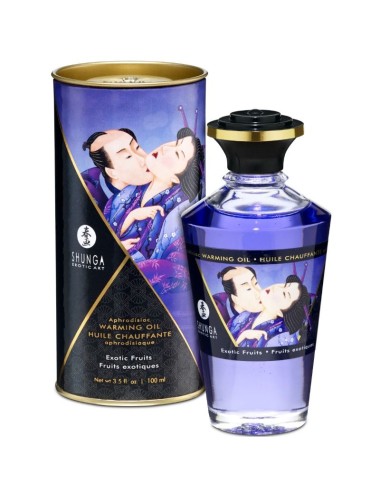 SHUNGA ACEITE MASAJE EFECTO CALOR SABOR FRUTAS EXOTICAS 100 ML