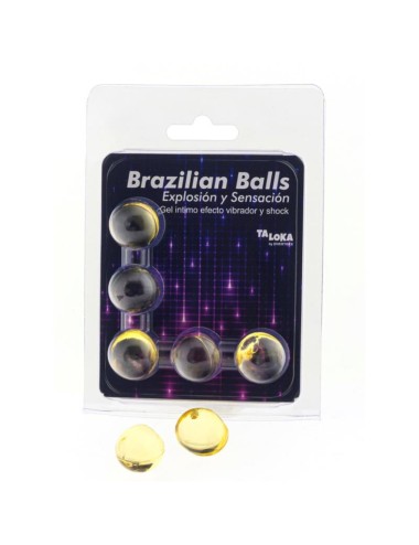 TALOKA - BRAZILIAN BALLS GEL EXCITANTE EFECTO VIBRACIÓN Y SHOCK 5 BOLAS