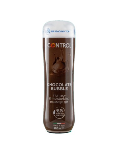 CONTROL GEL DE MASAJE 3 EN 1 CHOCOLATE BUBBLE 200 ML