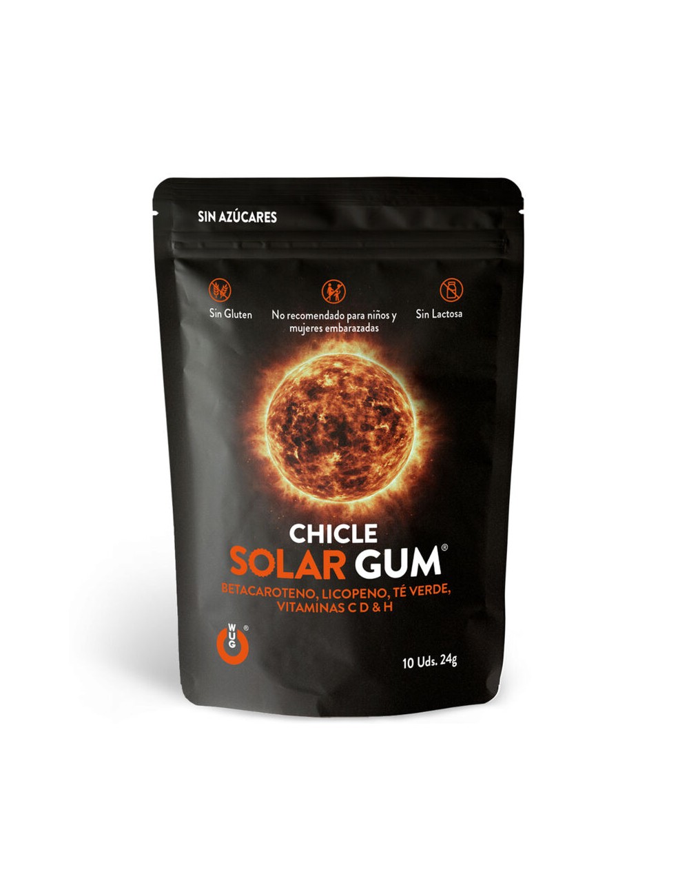 WUG GUM SOLAR CHICLE BRONCEADO 10 UNIDADES