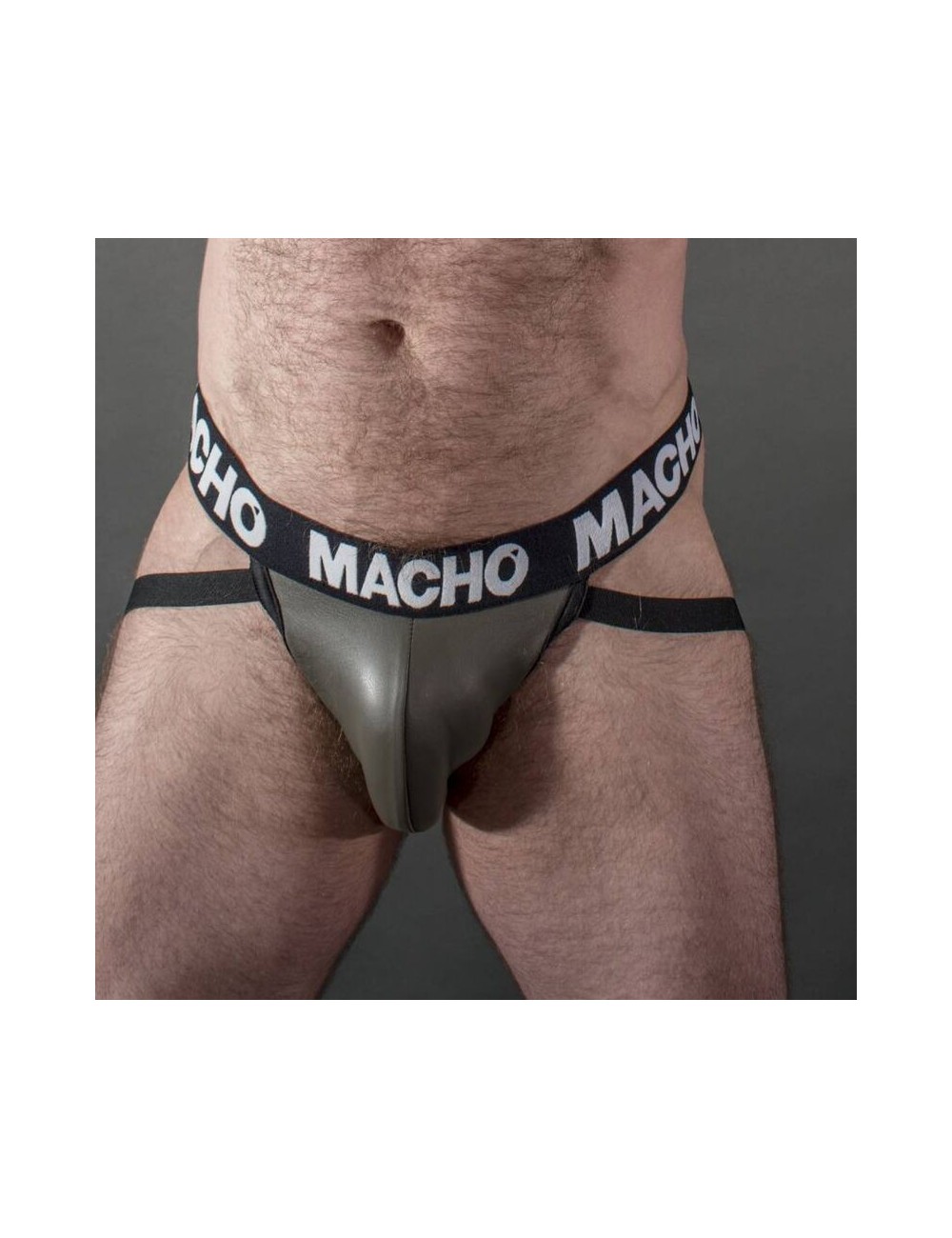 MACHO - MX27GR JOCK CUERO GRIS BEIGE L MACHO - MX27GR JOCK CUERO GRIS BEIGE L