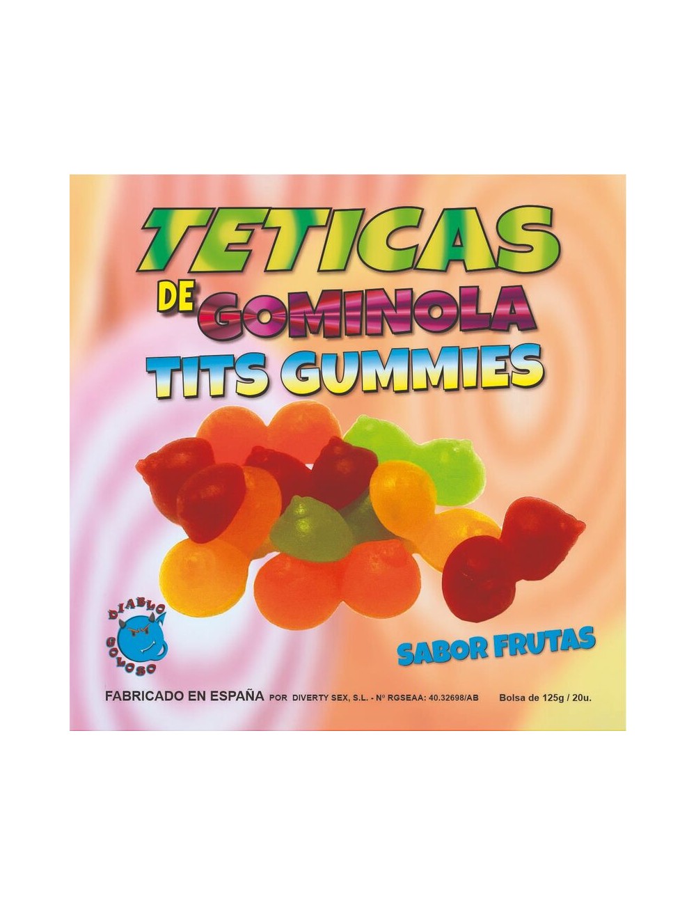DIABLO GOLOSO - TETICAS DE GOMINOLA SURTIDAS BRILLO /es/pt/en/fr/it/