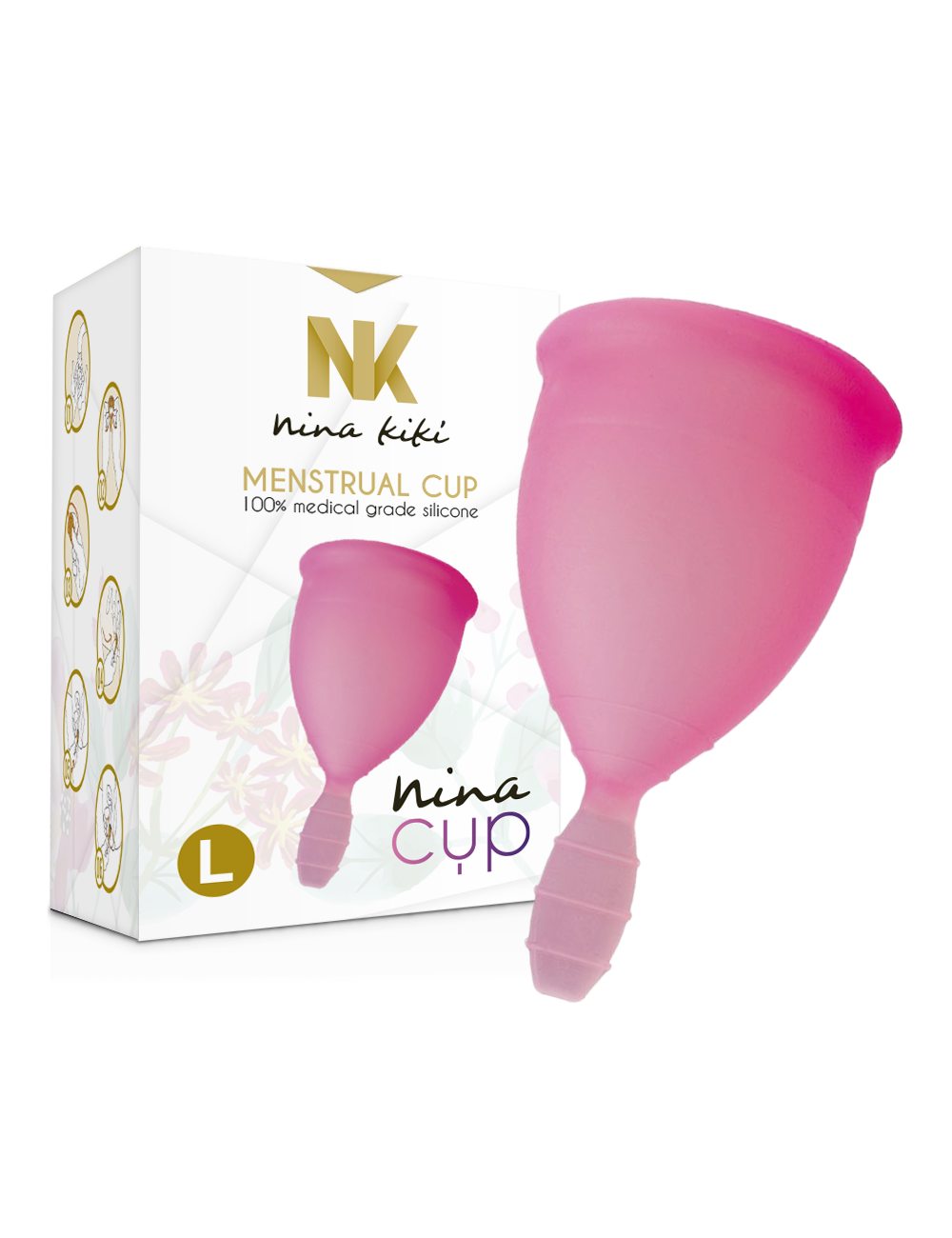 NINA CUP COPA MENSTRUAL TALLA L ROSA