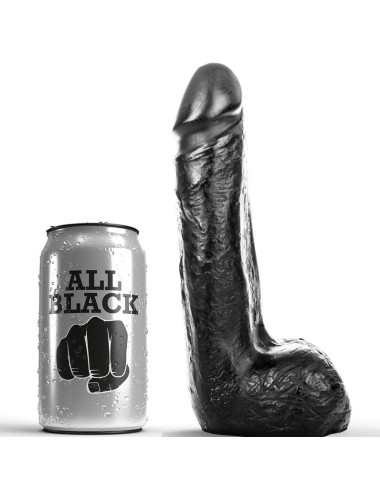 ALL BLACK DILDO REALISTICO NEGRO SUAVE 20 CM