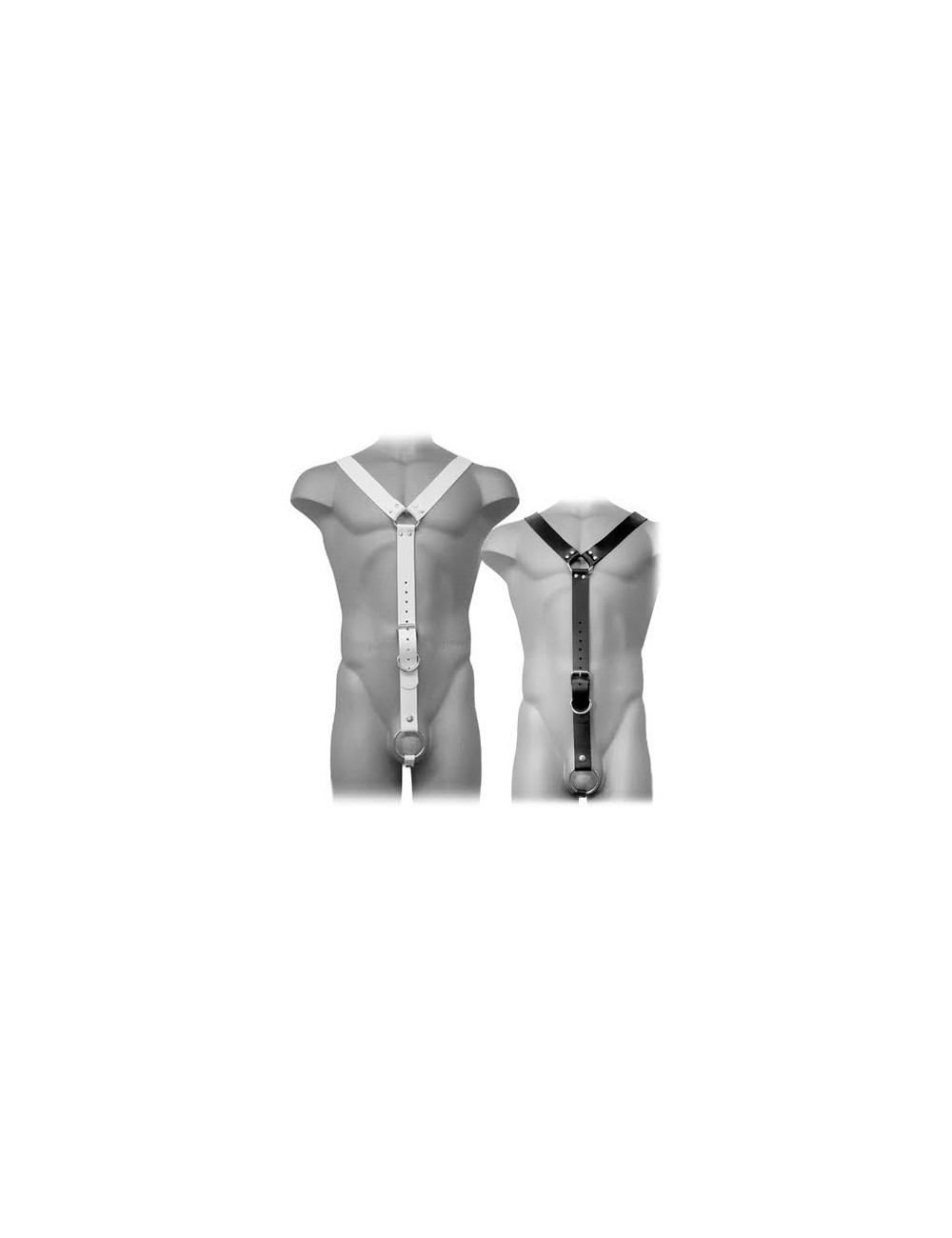 LEATHER BODY HARNESS MEN BLANCO