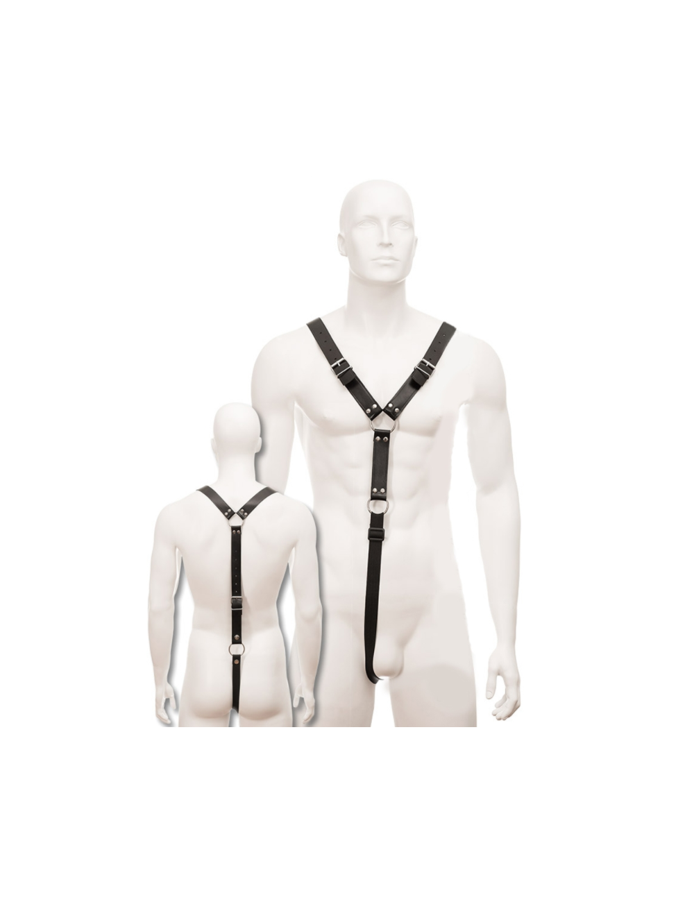 LEATHER BODY HARNESS MEN NEGRO