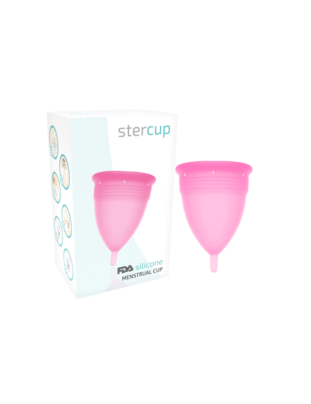 STERCUP COPA MENSTRUAL FDA SILICONE  TALLA S ROSA