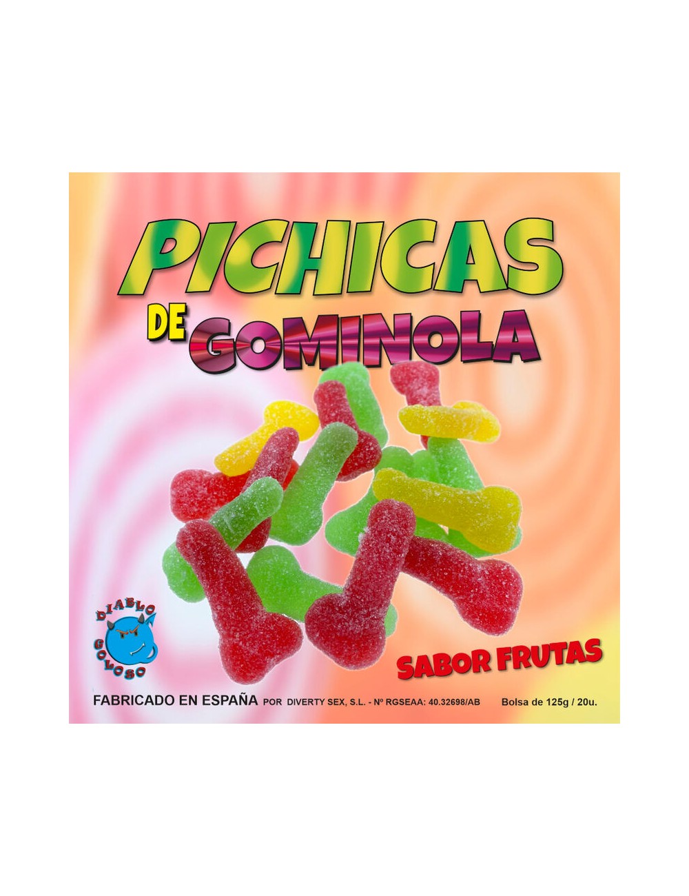 DIABLO PICANTE - PICHITAS DE GOMINOLA FRUTAS CON AZUCAR