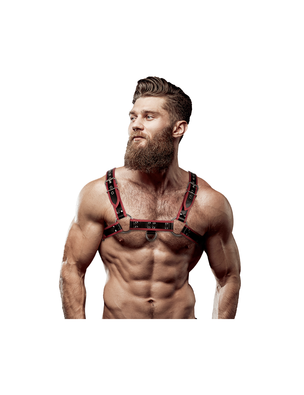 FETISH SUBMISSIVE ATTITUDE - ARNÉS ECOPIEL PECHO HOMBRE NEGRO/ROJO FETISH SUBMISSIVE ATTITUDE - ARNÉS ECOPIEL PECHO HOMBRE NEGRO/ROJO