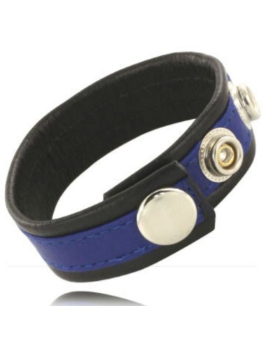 LEATHER BODY CORREA DE CUERO AJUSTABLE PARA PENE  AZUL-NEGRA