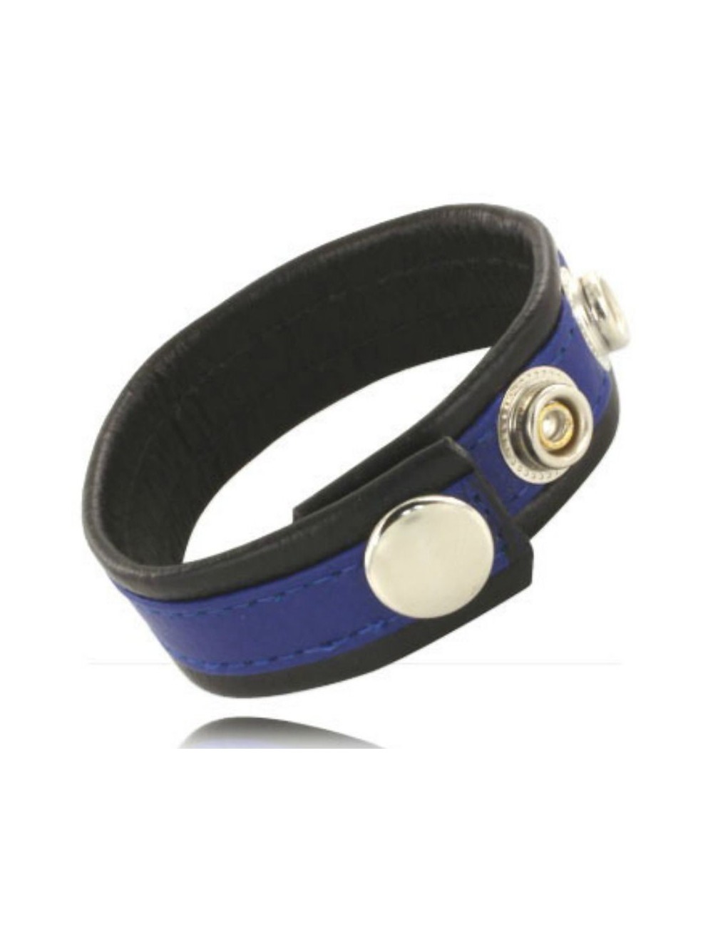 LEATHER BODY CORREA DE CUERO AJUSTABLE PARA PENE  AZUL-NEGRA