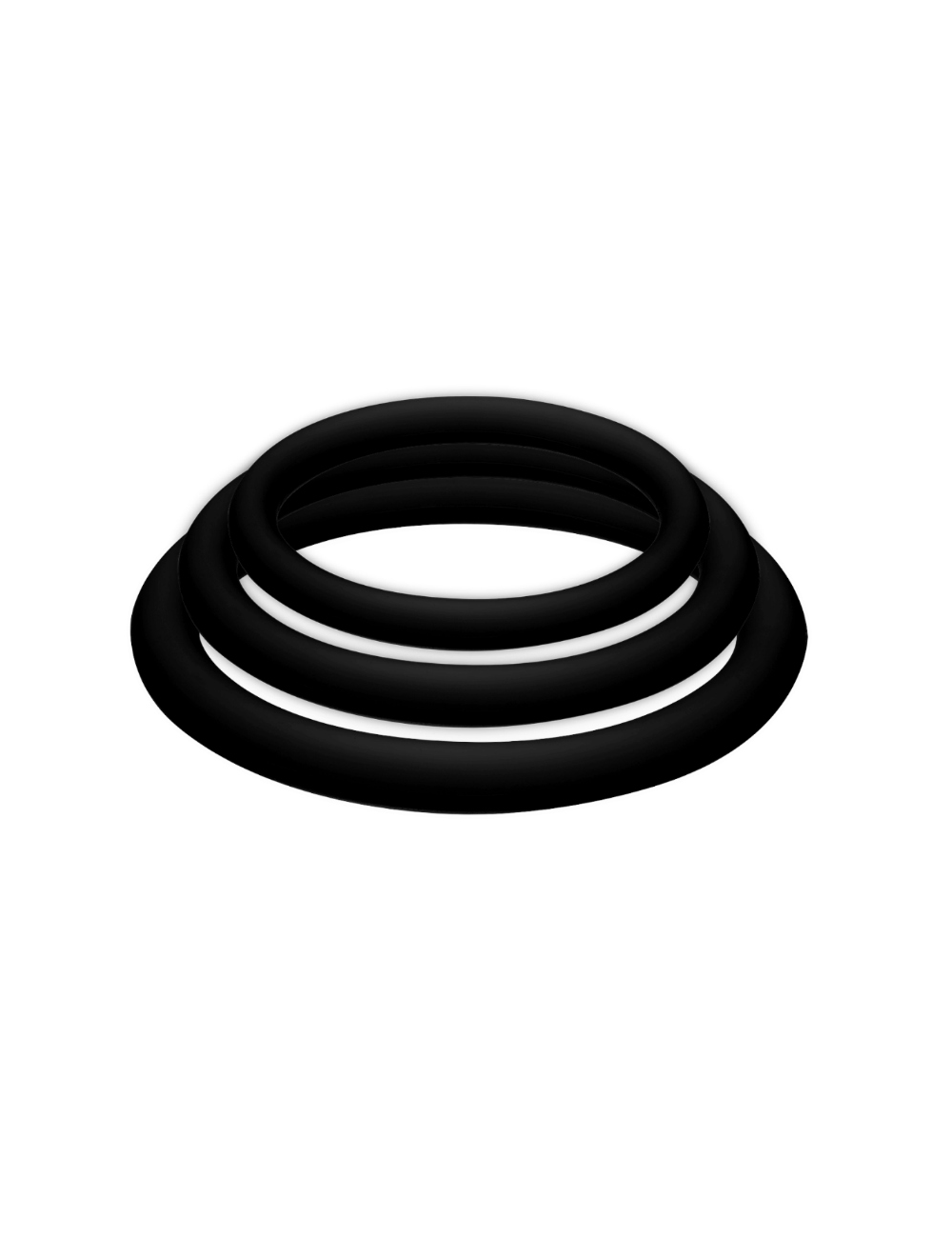 POTENZ PLUS PACK 3 ANILLOS PARA PENE NEGRO - S