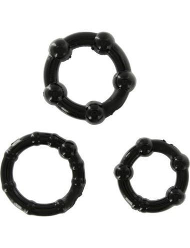 SEVENCREATIONS JUEGO TRES ANILLOS PENE NEGRO