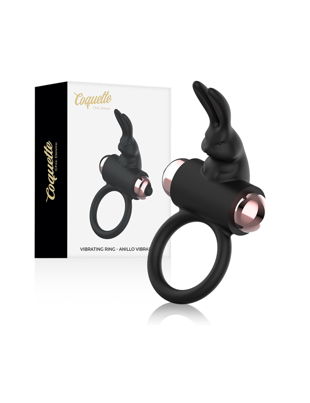 COQUETTE CHIC DESIRE COCK RING ANILLO VIBRADOR NEGRO / GOLD