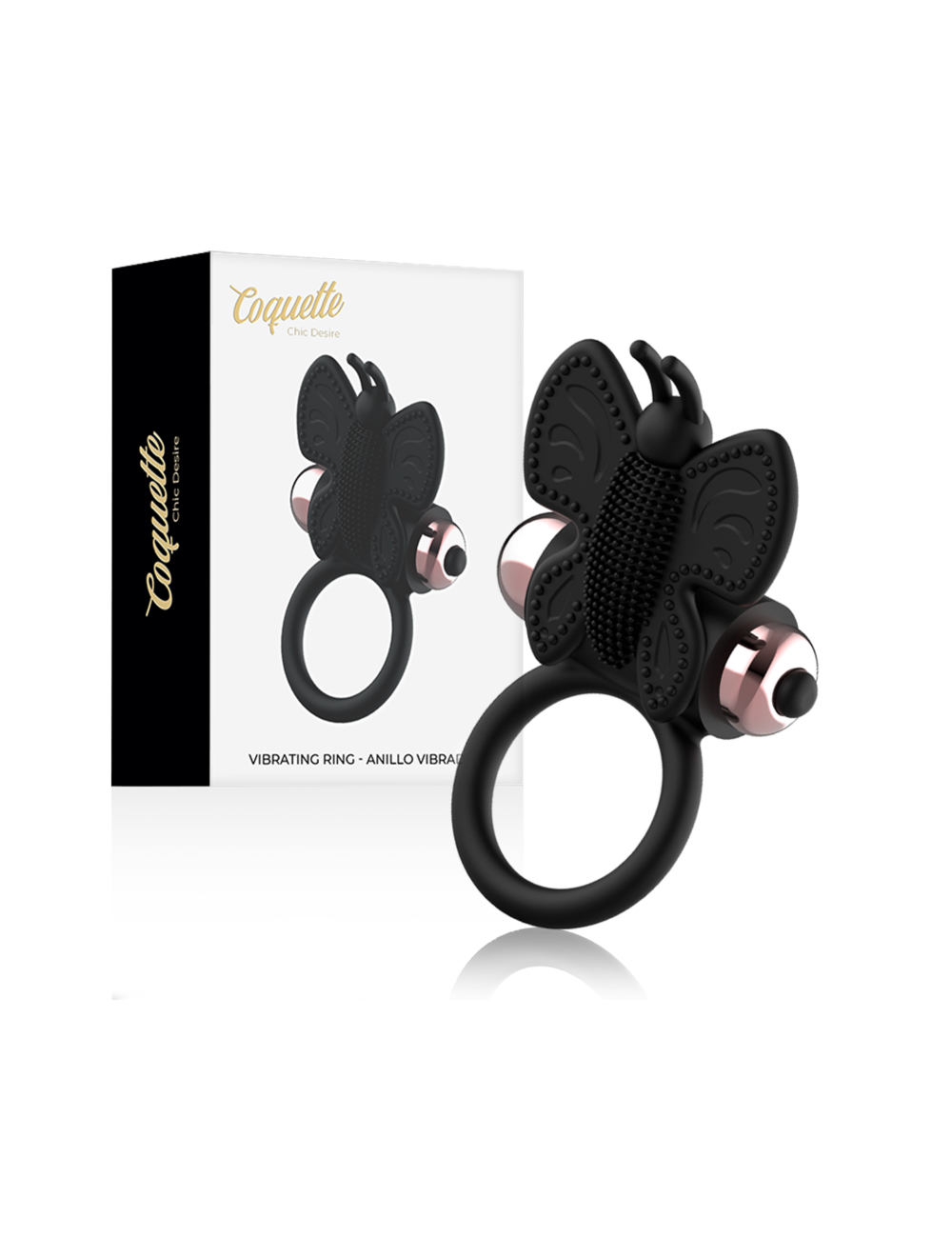 COQUETTE CHIC DESIRE COCK RING BUTTERFLY ANILLO VIBRADOR NEGRO / GOLD COQUETTE CHIC DESIRE COCK RING BUTTERFLY ANILLO VIBRADOR NEGRO / GOLD