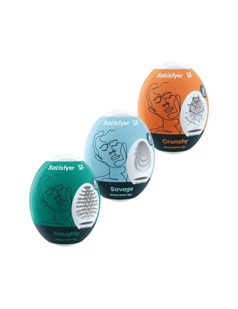 SATISFYER 3 HUEVOS MASTURBADORES - NAUGHTY
