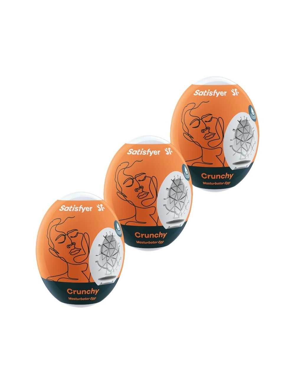 SATISFYER 3 HUEVOS MASTURBADORES - CRUNCHY