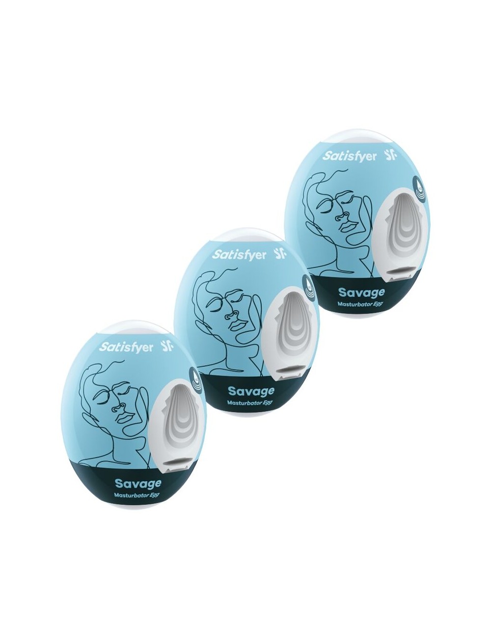 SATISFYER 3 HUEVOS MASTURBADORES - SAVAGE