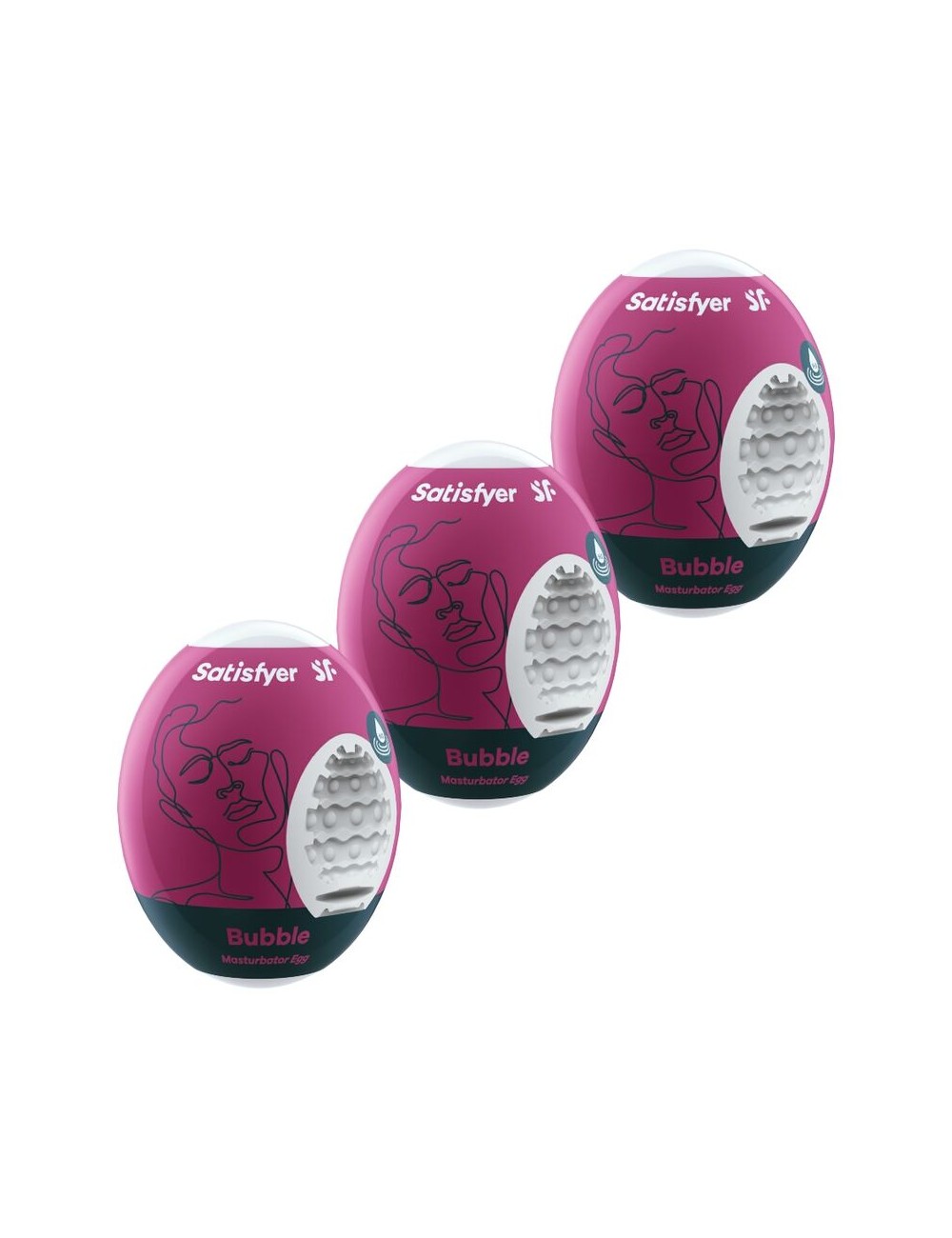 SATISFYER 3 HUEVOS MASTURBADORES - BUBBLE