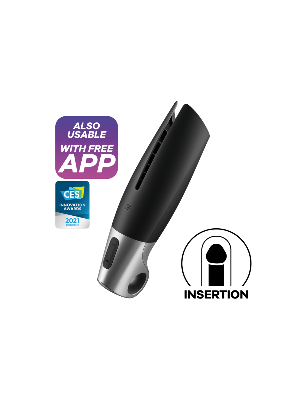 SATISFYER POWER MASTURBATOR - NEGRO Y PLATA SATISFYER POWER MASTURBATOR - NEGRO Y PLATA