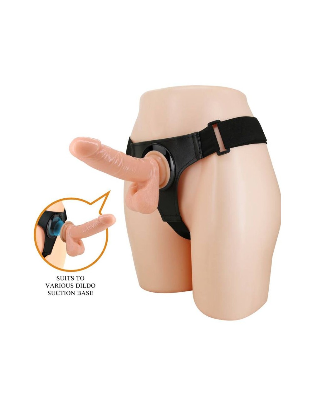 PRETTY LOVE - HARNESS BRIEFS ARNÉS UNIVERSAL CON DILDO TOM 20 CM NATURAL
