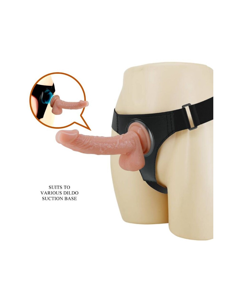 PRETTY LOVE - HARNESS BRIEFS ARNÉS UNIVERSAL CON DILDO KEVIN 19 CM NATURAL