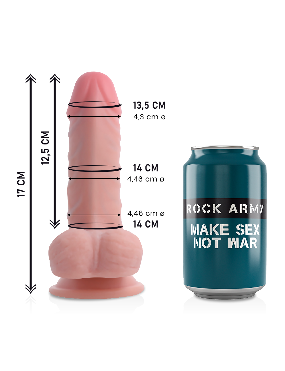 ROCKARMY DUAL DENSITY PANZER DILDO REALISTA 17CM ROCKARMY DUAL DENSITY PANZER DILDO REALISTA 17CM