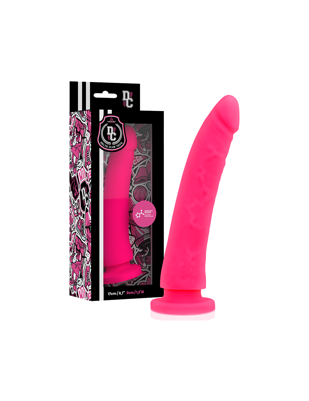 DELTA CLUB TOYS DILDO ROSA SILICONA MEDICA 17 X 3 CM