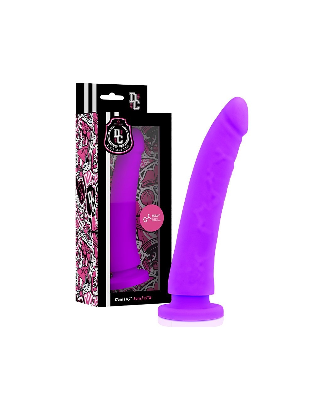 DELTA CLUB TOYS DILDO LILA SILICONA MEDICA 17 X 3 CM