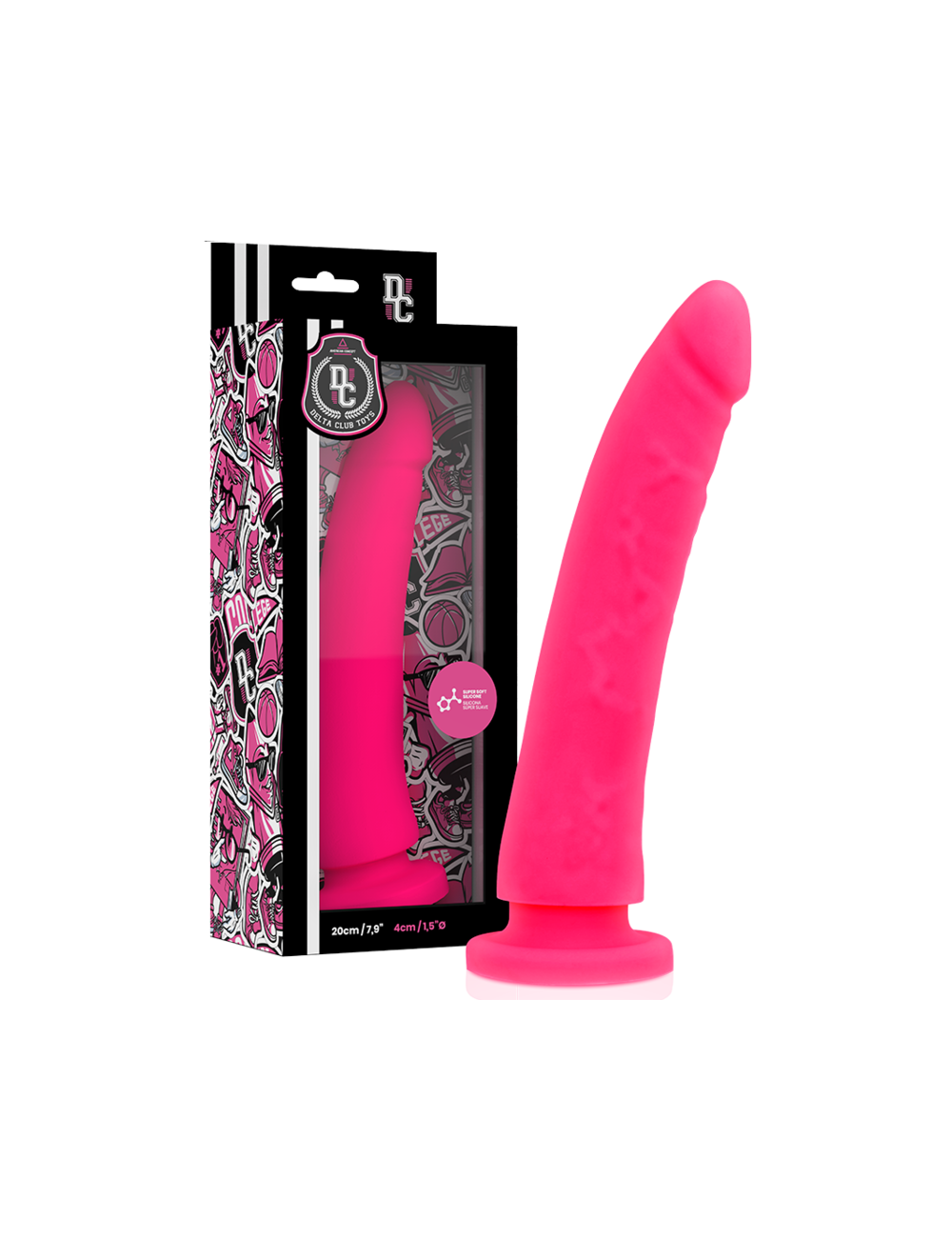 DELTA CLUB TOYS DILDO ROSA SILICONA MEDICA 20 X 4 CM